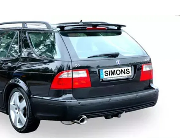 Simons Chrome steel sports exhaust system 90/120 mm oval for SAAB 9-5 Turbo 2.0/2.3 sedan/station wagon For models WITH an opening in the rear bumper