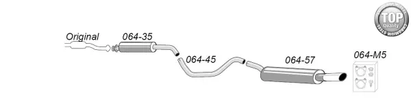 Simons Chrome steel sports exhaust system 90/120 mm oval for SAAB 9-5 Turbo 2.0/2.3 sedan/station wagon For models WITH an opening in the rear bumper