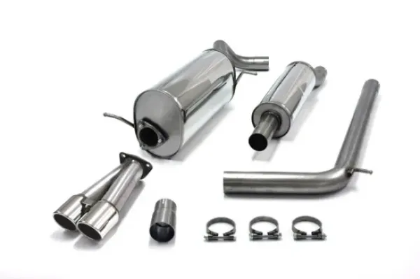 Simons Stainless steel sports exhaust system 2x80 mm for Audi A1 1.4 TSI registration-free