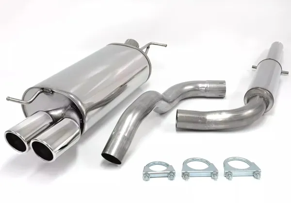 Simons Stainless steel sports exhaust system 2x80 mm for Audi A3 (8L) 1.8T/1.9TDI EC approval