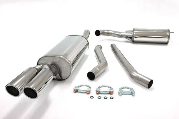 Simons Stainless steel sports exhaust system 2x80 mm for Audi A6 (C5) 2WD sedan/avant/station wagon 1.8T/1.9TDI/2.5TDI EC approval