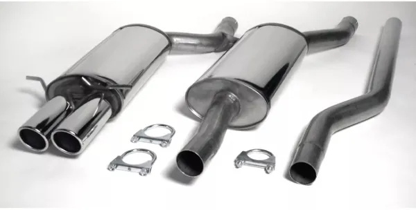 Simons Stainless steel sports exhaust system 2x80 mm for AudiA4 (B5) Quattro sedan/Avant/station wagon 1.9TDI EC approval