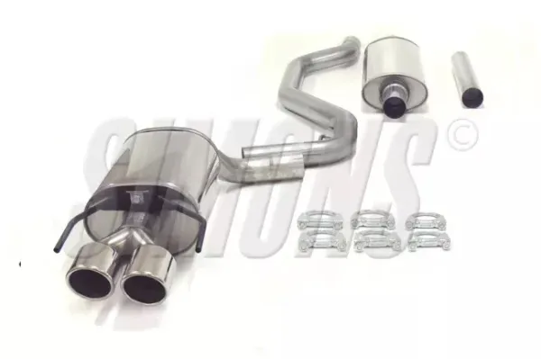 Simons Stainless Steel Sport Exhaust System 2x80 mm Round for SAAB 9-3 Turbo (58L Tank)