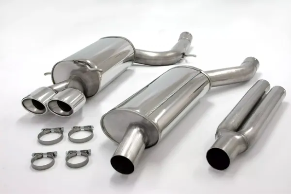 Simons Stainless steel sports exhaust system 2x90/120 mm for Audi RS4 Quattro sedan/Avant/station wagon 2.7 EC approval