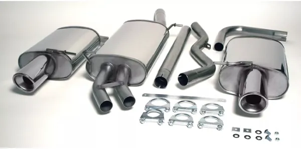 Simons Stainless steel sports exhaust system Duplex L+R 1x100 mm for Audi A4 (B6/B7) 2WD Cabriolet 1.8T/2.0TFSI EC-approval