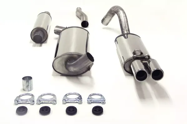 Simons stainless steel sports exhaust system for Audi 80, 90, Coupé Type 89 2x70 mm registration-free