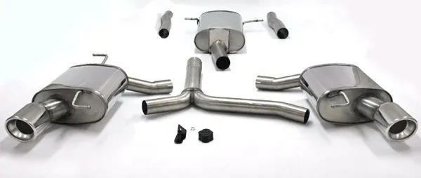 Simons Stainless steel sport muffler duplex L+R 1x100 mm for Audi A4 (B8) 2wd/Quattro sedan/avant/allroad/station wagon 1.8T/2.0T EC approval