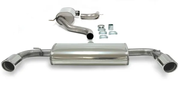 Sport exhaust for Golf 6 GTI 2.0TSI 211PS ø 76mm Duplex incl. parts certificate (§19.3) valid up to 380PS