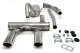 Simons Stainless steel sports exhaust duplex for Opel GT 1900: System with bent stainless steel pipes, silencer and tailpipes. Mounting material such as clamps and seals included. Arranged on a white background.