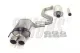 Simons Sports exhaust system for the SAAB 9-3 Turbo. Stainless steel system featuring two 80mm tailpipes, pipes, two mufflers, and mounting clamps on a white background. Complete system.