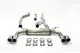 On a white background you can see a Simons Duplex sports exhaust system made of stainless steel for a BMW F30. It consists of pipes, a rear silencer with two tailpipes (2x 80mm) on each side and mounting material (clamps).