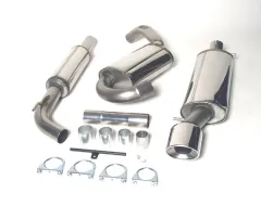 Exhaust system/sports exhaust for Corrado G60, 1.8 16v, 2.9 VR6, 2.0 8v 16v 63.5mm stainless steel with EC approval (registration-free)