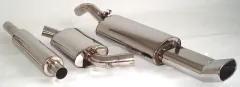 Exhaust system/sport exhaust for Golf 2 1.3L, 1.6L + Diesel, Turbodiesel, 1.8L 16v, G60 - 63,5mm stainless steel with EC-approval (registration-free)