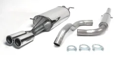 Exhaust system/sport exhaust for Golf 4 Bora Variant 1.4, 1.6, 1.8, 1.8T, 1.9TDI, 1.9SDI 2.0 2.3 V5 ø 63.5mm made of stainless steel with EC approval