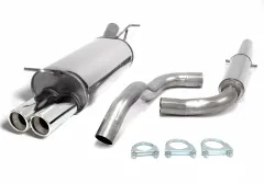 Stainless steel sports exhaust system 2x80 mm for Golf IV 1.4/1.6/1.8/1.8T/1.9TDI/1.9SDI/2.0/2.3 V5 EC approval 