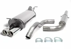 Stainless steel sports exhaust system 2x80 mm New Beetle 1.8T EC approval Extra low back pressure - Only for turbo.