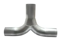 Stainless steel pipe adapter T-piece 1x 63,5mm to 2x 63,5mm
