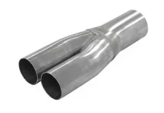Stainless steel pipe adapter Y-piece 1x 76mm to 2x 63,5mm