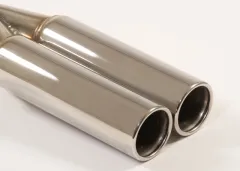 Tailpipe 28 - 2x70mm round flared stainless steel