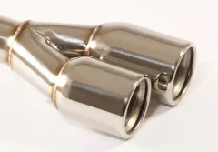 Tailpipe 33 - 2x80mm round flanged offset stainless steel