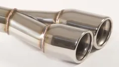 Tailpipe 37 - 2x80mm round side beveled flared stainless steel