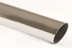 Tailpipe 58 - 76mm round sharp-edged beveled stainless steel