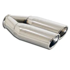 Tailpipe 86 - 2x70x85 oval beveled right stainless steel Endrohr
