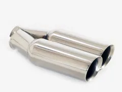Tailpipe 90 - 2x76 round beveled with wide edge right stainless steel