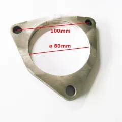 Flange for exhaust, cat etc Audi S3 8L TT 8N on turbo. three-hole ø 80mm stainless steel hole spacing 100mm