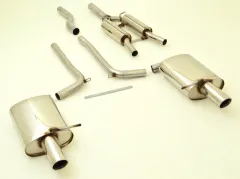 FMS sports exhaust for Audi A4 B7 1.8T 2.0TFSI Quattro 63.5mm stainless steel with EC approval (registration-free)