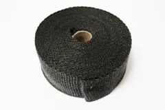 Heat protection tape fiberglass black 10 meter - 50mm wide