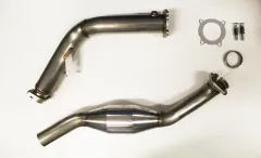 Y-pipe downpipe for Audi A4 B8 2.0 TFSI ø 76mm with 200 cells racing catalytic converter stainless steel