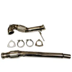 Downpipe for Audi S3 8L 209 hp TT 225 hp, 76 mm diameter, stainless steel with 200 CPI sport catalytic converter (120 mm diameter) 76 mm