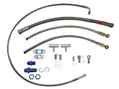 Oil and water connection kit for VR6 R32 engines for plain bearing turbochargers