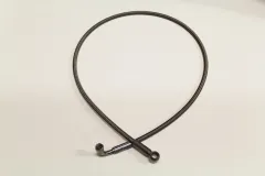 Oil supply line 1.20m with D04 90° and straight connection - Teflon PTFE inside stainless steel outside