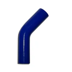 Silicone elbow 45° degree 32mm inner diameter blue L 100mm 3 layers 4mm wall thickness