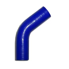 Silicone elbow 45° degree 38mm inner diameter blue L 100mm 3 layers 4mm wall thickness