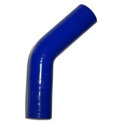Silicone elbow 45° degree 41mm inner diameter blue L 125mm 4 layers 5mm wall thickness