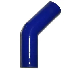 Silicone elbow 45° degree 51mm inner diameter blue L 125mm 4 layers 5mm wall thickness