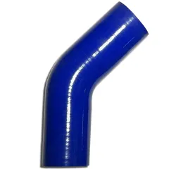 Silicone elbow 45° degree 54mm inner diameter blue L 125mm 4 layers 5mm wall thickness