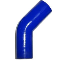 Silicone elbow 45° degree 57mm inner diameter blue L 125mm 4 layers 5mm wall thickness