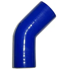 Silicone elbow 45° degree 70mm inner diameter blue L 125mm 4 layers 5,5mm wall thickness