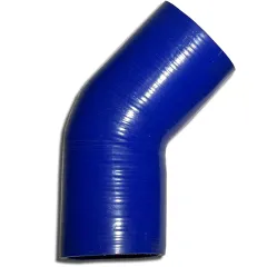 Silicone elbow 45° degree 83mm inner diameter blue L 125mm 5 layers 6mm wall thickness