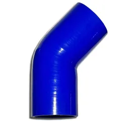 Silicone elbow 45° degree 89mm inner diameter blue L 125mm 5 layers 6mm wall thickness