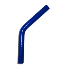 Silicone elbow 45° degree 8mm inner diameter blue L 100mm 3 layers 3,5mm wall thickness