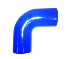 Silicone elbow 90° degree 32mm inner diameter blue L 100mm 3-ply 4mm wall thickness