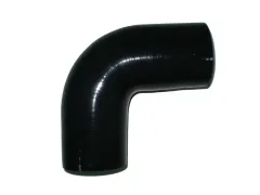 Silicone elbow 90° degree 51mm inner diameter black L 125mm 4-ply 5mm wall thickness