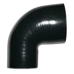 Silicone elbow reducer 90° degrees ø 102x80mm black L 125mm 5-ply 6mm wall thickness