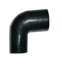 Silicone elbow reducer 90° degrees ø 80x63.5mm black L 125mm 4-ply 5mm wall thickness