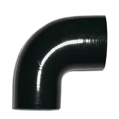 Silicone elbow reducer 90° degree ø 85x76mm black L 125mm 5-ply 6mm wall thickness